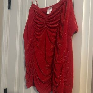 No Boundaries Red Sequin Ruched Camisole
